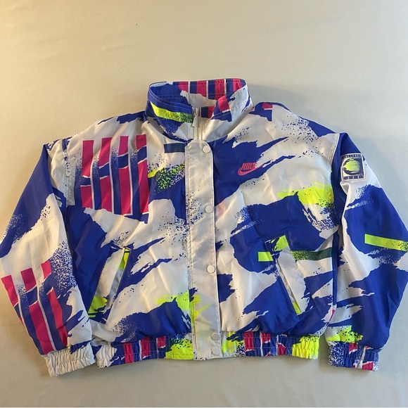 Nike Challenge Court Andre Agassi Windbreaker Women S Cropped Tennis 90s Jacket - Picture 3 of 14